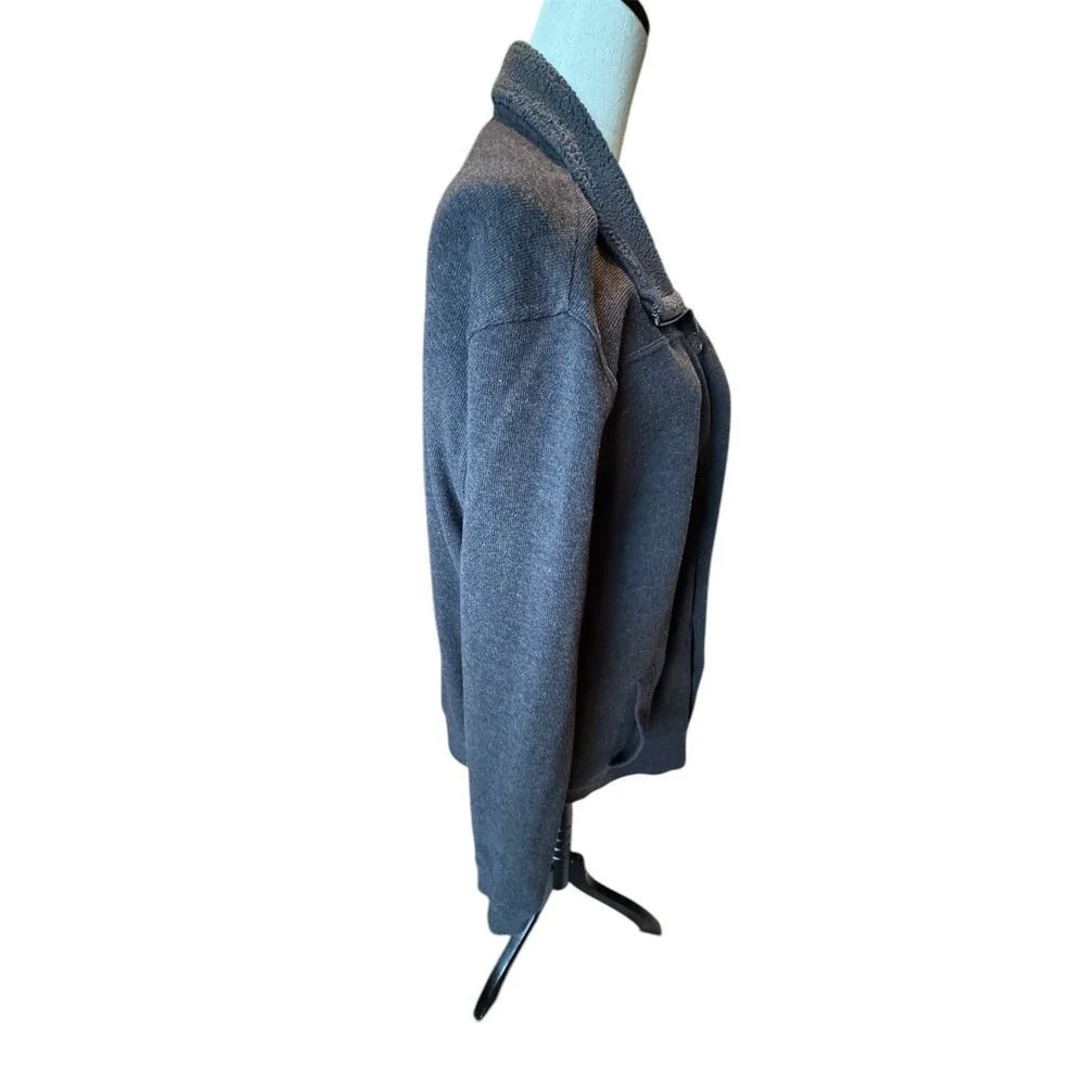 Banana Republic Cardigan Mens Extra Large Gray Mock‎ Zip Sweater Grandpacore